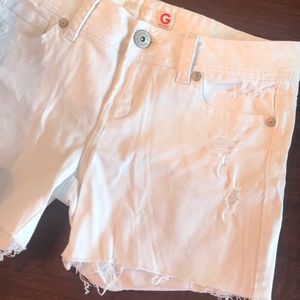 Guess White Denim Shorts